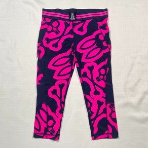 Psycho Bunny Pink Navy Print Capri Leggings XS
